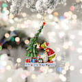 Miniatyrbilde 3 av 5: Grinchs julepynt, 2023 juleferie Thanksgiving trepynt i tre, morsom grønn Grinchs juledekorasjon for hjemmet feriefest