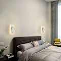 Miniatyrbillede 5 af 5: LED væglampe, sengelampe med kontakt, USB-ladeport, justerbar rumbelysning til soveværelse (naturligt lys 3 W + varmt lys 9 W) hvid