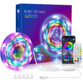 Miniatyrbilde 1 av 5: 5M LED-stripe, Tenmiro Bleutooth Led Soverom, Led-stripe Kontrollert av APP Fjernkontroll, Synkroniser med Musikkrytme, Led-stripe for Soverom, Bryllup