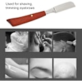 Miniatyrbillede 3 af 5: Øjenbrynskniv til kvinder, japansk barberkniv i zinklegering, lige barberkniv, salonfoldbar barberkniv, hårklippertrimmer til mænd og kvinder (uden blad