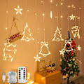 Miniatyrbilde 1 av 5: LED lyslenke for julegardin, 3,5 m, vanntett, magisk, for julevindu, 8 moduser, bryllupsfest, hage, soverom, USB-dekorasjon + b