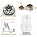 Miniatyrbilde 2 av 5: Sett med 4 termostathoder, termostatisk radiatorventil, termostatisk radiatorhode, termostatisk radiatorventil M30 x 1,5