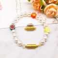 Miniatyrbild 5 av 5: 10 magnetlås diy handgjorda smycken halsband armband sugsten stängning anslutande spänne (vit cylindrisk)