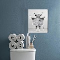 Miniatyrbild 3 av 5: Humorös djur badrum konst väggdekor redo att hänga