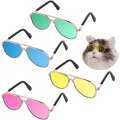 Miniatyrbild 1 av 5: 4 par solglasögon formade som katt - UV-skydd Klassiska retro små hundsolglasögon för fest Maskerad Foto rekvisita Pilotglasögon