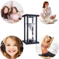 Miniatyrbilde 3 av 5: Timeglass for 45 minutter Timer 45 minutter Dekorasjon for barnerom Bursdag Kaffeebord Tebord Bokhylle Skolespill Ornament Tretre Cloc