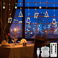 Miniatyrbilde 5 av 5: LED lyslenke for julegardin, 3,5 m, vanntett, magisk, for julevindu, 8 moduser, bryllupsfest, hage, soverom, USB-dekorasjon + b