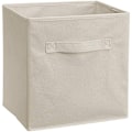 Miniatyrbillede 1 af 3: Sæt med 2 enkelte beige opbevaringskasser, foldbart stof med håndtag, 26,6 x 26,6 x 27,9 cm
