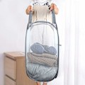 Miniatyrbillede 3 af 5: Vasketøjskurv [Sæt med 2] Foldbar linned Pop Up Linned Ricks Dripe Lsen Taske foldbar Vasketøjskurv med håndtag, grå