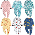 Miniatyrbillede 2 af 5: Efterårs Baby Børn Dobbelt Lynlås Tøj Sove Pyjamas Jumpsuit Nyfødt Overalls