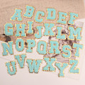 Miniatyrbillede 2 af 2: Bogstaver Patches til Tøj, Varsity Chenille Engelsk Bogstav A-Z Stryge på Alfabet Syning Reparation Patches Applikation Tøj Badges (Blå A-Z)