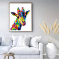 Miniatyrbild 2 av 5: Digital målning för barn och vuxna, DIY digital målningssats för barn nybörjare, ramfri duk målning, färgglad giraff 40*50 cm