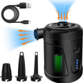 Miniatyrbilde 1 av 4: Elektrisk pumpe 2 i 1 bærbar trådløs USB oppladbar inflator og deflator, miniluftpumpe med 5 dyser for madrass, campingpute, båt, svømming