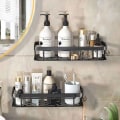 Miniatyrbillede 2 af 3: Undersink-arrangør 3-delt sæt, badeværelsesskabarrangør, skabskurvsopbevaring, badeværelses multifunktions brusebadskurv (sort)