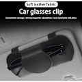 Miniatyrbild 4 av 5: Glasögonhållare för solskydd i bilar, Etui för glasögon i PU-läder för bil, Magnetisk glasögonhållare för bil, Universella biltillbehör, för bilar (Svart)