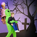 Miniatyrbild 2 av 5: Uppblåsbar dräkt rolig uppblåsbar grön utklädnad för cosplay, halloweenfest karnevaldräkter