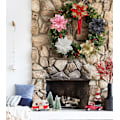 Miniatyrbillede 4 af 4: 10 stk. Kunstige Juleblomster i Poinsettia med Klips og Glitrende Stilke Julepynt i Poinsettia til Juletræer Vinter Pa