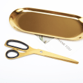 Miniatyrbillede 2 af 3: Guld rustfrit stålsaks, sort gummi indeni for komfort
