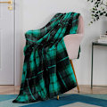 Miniatyrbillede 3 af 4: Polar plaid tæppe til seng eller sofa i fleece, tæppe kastet ind i flise flannels hele sæsonen 127 x 150 cm, grøn