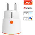 Pikkukuva 1 / 5: Tuya ZigBee 16A Älykäs EU-pistoke, reaaliaikainen jännitteen ja virran mittaus, älykäs laskenta ja etäohjaus mobiilisovelluksella