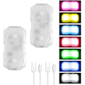 Miniatyrbillede 1 af 5: Bilens Ambientelys, 2-pak Touch Bilens Indvendige Lys, Ubegrænset USB-opladning DIY Farverige Bil Dekorative Lys, 7 Farver - 3 Lyseffekter