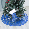 Miniatyrbilde 1 av 2: Juletrærskjørt Base Gulvmatte Deksel Hjemmedekor Bauble Ornament Blå
