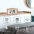 Miniatyrbild 4 av 5: Enkel Trä Digital Väckarklocka med Temperatur, Digital Väckarklocka, Datum, Bakgrundsbelysning, Snooze, för Sovrum, Sängbord, Hem, Kontor, Tyst