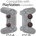 Miniatyrbillede 3 af 5: 4 stk. (sort/rød) - udskiftning af silikone controller joystick-hætte tommelfingerbeskyttelsesetui til PS4 / PS3-controllere - Xbox One/One S - Xbox 360 - Nintend