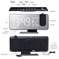 Miniatyrbild 2 av 4: Projektionsväckarklocka, digital väckarklocka med projektion, klockradio med USB-anslutning, stor LED-skärm, dubbel alarm snooze, projektion ljus