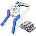 Miniatyrbillede 1 af 5: Hurtig hegn tang til fastgørelse af tyndt metal espalier, haveklemmer + 600 clips til wireklemmer
