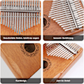 Miniatyrbillede 2 af 5: Professionel Kalimba Tommelfingerklaver 17 Tangenter Tommelfingerklaver, Gaver