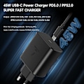 Miniatyrbilde 4 av 4: Plug-45W Europa Super Rask Lader Europa Reiseplugg Adapter For EU Internasjonal Strømadapter USB C Vegglader