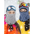 Miniatyrbilde 4 av 5: 1 stk sett med vinter ski balaclava snø vindtett kaldt vær balaclava for menn og kvinner (grå)