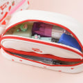 Miniatyrbillede 4 af 4: Pink og hvid jordbær stor kapacitet blyantpose sød penneholder kawaii brevpapir taske makeup kosmetik taske