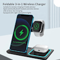 Miniatyrbilde 3 av 4: Trådløs lader, 3 i 1 kompatibel med iPhone 14, 13, 12, 11/XS Max/XR, iWatch Ultra/8/7/6/SE/5/4/3/2, Samsung Galaxy og AirPods 3 /2/pro (Svart)