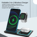 Pikkukuva 3 / 4: Langaton laturi, 3 in 1 yhteensopiva iPhone 14, 13, 12, 11/XS Max/XR, iWatch Ultra/8/7/6/SE/5/4/3/2, Samsung Galaxy ja AirPods 3 /2/pro (Musta)