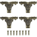 Miniatyrbilde 1 av 4: Antikk messing girkasse, 4 stk sinklegering møbler, sinklegering møbelben, sinklegering møbelhjørne, for skrivebords smykkeskrin (bronz