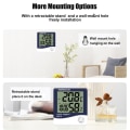 Miniatyrbild 3 av 4: Digital termometer hygrometer inomhus utomhus temperaturmätare övervaka fuktighet bakgrundsbelyst väderstation LCD väckarklocka, HTC-2