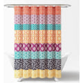 Miniatyrbillede 5 af 5: Luksuriøst dekorativt Boho stribet bruseforhæng Charmerende og dristigt farvedesign, perfekt til boheme badeværelsesindretning 72\" bred x 72\" lang i fuchsia og