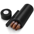 Miniatyrbild 2 av 5: Cigar Humidor Jar, Läder Cigar Jar Bärbar för 7-10 Cigarrer (Svart)