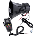Miniatyrbillede 5 af 5: Politi Sirene Højttaler 7 Lyde Bil Alarm Forstærker med Mikrofon 12V 100W PA Højttalersystem Nød Alarm Sirene