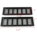Miniatyrbillede 2 af 5: 2-delt aluminium ventilationsrist Aerationsrist ristgitter rektangulær ventilationsrist i legering gitter udvendig daration til sort ventilation 250 x 8