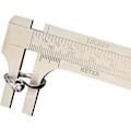 Pikkukuva 3 / 4: Kannettavat messinkiset vernier-työntömitat, retro metallinen viivain kaksoisasteikolla mm/tuuma 0-120mm