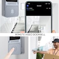 Miniatyrbilde 4 av 5: Grå - Trådløs videodørklokke, Wi-Fi smart videodørklokke, nattsyn, dørklokke-sett med HD-video, skylagring