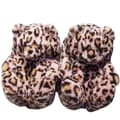 Mørk leopardmønstret teddybjørn, tøfler med utstoppede dyr, vintervarme sko 24cm