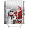 Miniatyrbild 1 av 5: Julklappsduschdraperi 150*180cm, Tomte Duschdraperi Vattentätt Polyester Duschdraperi med 12 Krokar för Juldekoration, Badrum C