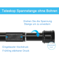 Miniatyrbillede 4 af 5: 1 Gardinstang Ingen Boring Teleskopstang Badeværelsesvindue Skab 70-120cm Sort (Diameter 25mm)