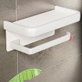 Miniatyrbillede 4 af 5: Toiletpapir med hyldepapir toiletpapir tapet Wc rulle WC uden boring klæbende aluminiumsplads til køkken badeværelse-hvid