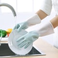 Miniatyrbillede 5 af 5: Dobbelt Stavet Pink, L-Dobbelt Farve Husholdningsrengøring Opvask Handsker Køkkenbørste Skål Vask Klud Tynd Gummi Holdbar Vandtæt Plast Th