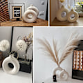 Miniatyrbillede 3 af 3: Vase - Moderne boligindretning Hvid porcelæn Rund mat Simpel nordisk boheme Ins stil Velegnet til stue Kontor Soveværelse Dekoration Gaver